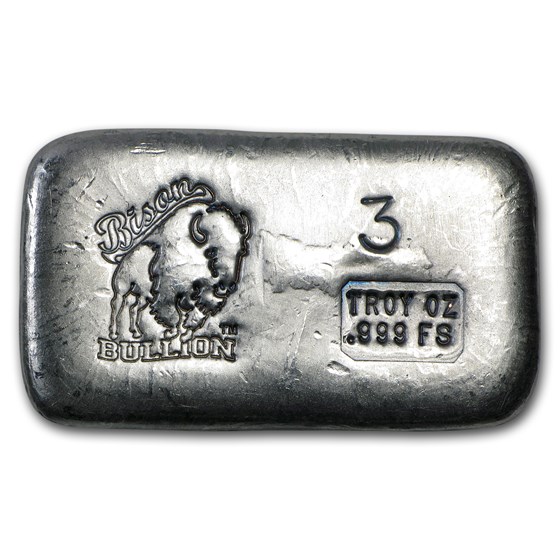 3 oz Hand Poured Silver Bar - BB 3 oz Hand Poured Silver Bar - BB